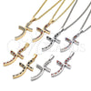 Collares con Dije 04.284.0014.7.22 Rodio Laminado, con Zirconia Cubica Multicolor, Pulido, Rodinado (Grosor 02 MM, 22 Pulgadas de Largo)