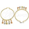 Argolla Grande 02.63.2662.55 Oro Laminado, Diseño de Tortuga, Pulido, Tres Tonos