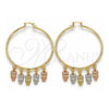 Argolla Grande 02.63.2663.55 Oro Laminado, Diseño de Búho, Pulido, Tres Tonos