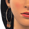 Argolla Grande 02.63.2661.55 Oro Laminado, Diseño de Guadalupe, Pulido, Tres Tonos
