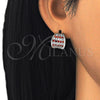 Argolla Huggie 02.217.0068.3.15 Rodio Laminado, con Zirconia Cubica Granate y Blanca, Pulido, Rodinado