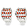 Argolla Huggie 02.217.0068.3.15 Rodio Laminado, con Zirconia Cubica Granate y Blanca, Pulido, Rodinado