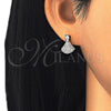 Arete Dormilona 02.336.0094 Plata Rodinada, con Blanca Zirconia Cubica, Pulido, Rodinado
