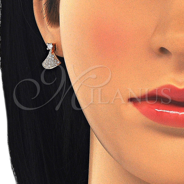 Arete Dormilona 02.336.0094.1 Plata Rodinada, con Zirconia Cubica Blanca, Pulido, Tono Rosado
