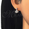 Arete Dormilona 02.336.0094.1 Plata Rodinada, con Zirconia Cubica Blanca, Pulido, Tono Rosado