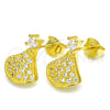 Arete Dormilona 02.336.0094.2 Plata Rodinada, con Zirconia Cubica Blanca, Pulido, Tono Dorado