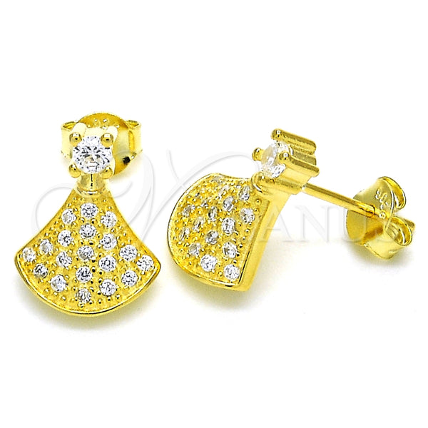 Arete Dormilona 02.336.0094.2 Plata Rodinada, con Zirconia Cubica Blanca, Pulido, Tono Dorado