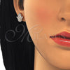 Arete Dormilona 02.336.0095.1 Plata Rodinada, Diseño de Mano de Dios, con Zirconia Cubica Blanca, Pulido, Tono Rosado