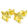 Arete Dormilona 02.336.0042.2 Plata Rodinada, Diseño de Estrella, con Micro Pave Blanca, Pulido, Tono Dorado