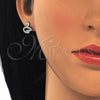 Arete Dormilona 02.336.0098 Plata Rodinada, Diseño de Cisne, con Zirconia Cubica Negro y Cristal Blanca, Pulido, Rodinado