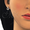 Arete Dormilona 02.336.0098.1 Plata Rodinada, Diseño de Cisne, con Zirconia Cubica Negro y Cristal Blanca, Pulido, Tono Rosado