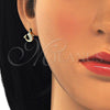 Arete Dormilona 02.336.0099.2 Plata Rodinada, Diseño de Delfín, con Micro Pave Blanca y Negro, Pulido, Tono Dorado