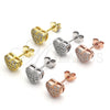 Arete Dormilona 02.336.0104.2 Plata Rodinada, Diseño de Corazón, con Micro Pave Blanca, Pulido, Tono Dorado