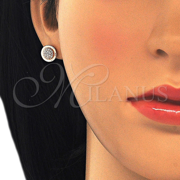 Arete Dormilona 02.336.0108.1 Plata Rodinada, con Zirconia Cubica Blanca, Pulido, Tono Rosado