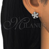 Arete Dormilona 02.336.0109 Plata Rodinada, con Zirconia Cubica Blanca y Blanca, Pulido, Rodinado