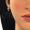 Arete Dormilona 02.336.0082.1 Plata Rodinada, Diseño de Delfín, con Zirconia Cubica Negro y Blanca, Pulido, Tono Rosado