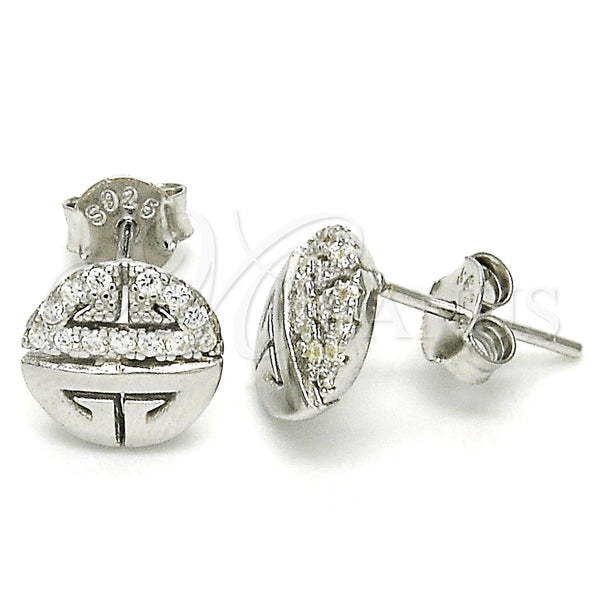 Arete Dormilona 02.336.0115 Plata Rodinada, con Zirconia Cubica Blanca, Pulido, Rodinado