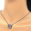 Collares con Dije 04.336.0075.16 Plata Rodinada, Diseño de Luna y Infinito, con Micro Pave Multicolor, Pulido, Rodinado (Grosor 02 MM, 16 Pulgadas de Largo)