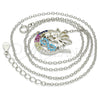 Collares con Dije 04.336.0075.16 Plata Rodinada, Diseño de Luna y Infinito, con Micro Pave Multicolor, Pulido, Rodinado (Grosor 02 MM, 16 Pulgadas de Largo)
