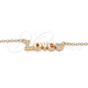 Collares con Dije 04.336.0004.1.16 Plata Rodinada, Diseño de Amor y Corazón, con Zirconia Cubica Blanca, Pulido, Tono Rosado (Grosor 02 MM, 16 Pulgadas de Largo)