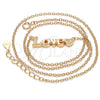 Collares con Dije 04.336.0004.1.16 Plata Rodinada, Diseño de Amor y Corazón, con Zirconia Cubica Blanca, Pulido, Tono Rosado (Grosor 02 MM, 16 Pulgadas de Largo)