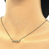 Collares con Dije 04.336.0004.2.16 Plata Rodinada, Diseño de Amor y Corazón, con Zirconia Cubica Blanca, Pulido, Tono Dorado (Grosor 02 MM, 16 Pulgadas de Largo)