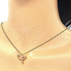 Collares con Dije 04.336.0059.2.16 Plata Rodinada, con Zirconia Cubica Blanca, Pulido, Tono Dorado (Grosor 02 MM, 16 Pulgadas de Largo)