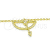 Collares con Dije 04.336.0059.2.16 Plata Rodinada, con Zirconia Cubica Blanca, Pulido, Tono Dorado (Grosor 02 MM, 16 Pulgadas de Largo)