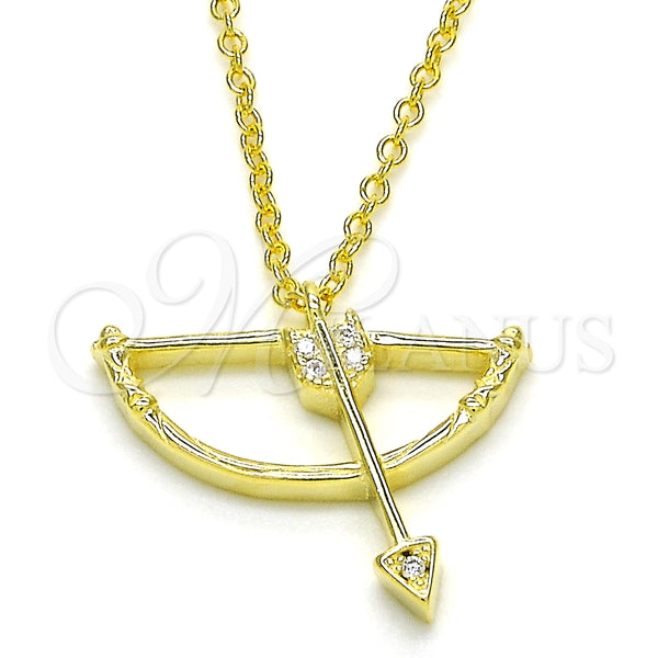 Collares con Dije 04.336.0059.2.16 Plata Rodinada, con Zirconia Cubica Blanca, Pulido, Tono Dorado (Grosor 02 MM, 16 Pulgadas de Largo)