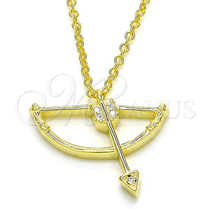 Collares con Dije 04.336.0059.2.16 Plata Rodinada, con Zirconia Cubica Blanca, Pulido, Tono Dorado (Grosor 02 MM, 16 Pulgadas de Largo)