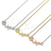 Collares con Dije 04.336.0053.2.16 Plata Rodinada, Diseño de Corazón, con Blanca Zirconia Cubica, Pulido, Tono Dorado (02 MM Thickness, 16 Inches Length)