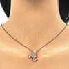 Collares con Dije 04.336.0028.1.16 Plata Rodinada, Diseño de Pajaro, con Zirconia Cubica Blanca, Pulido, Tono Rosado (Grosor 02 MM, 16 Pulgadas de Largo)