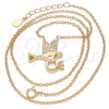 Collares con Dije 04.336.0028.1.16 Plata Rodinada, Diseño de Pajaro, con Zirconia Cubica Blanca, Pulido, Tono Rosado (Grosor 02 MM, 16 Pulgadas de Largo)