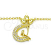 Collares con Dije 04.336.0019.2.16 Plata Rodinada, Diseño de Luna, con Zirconia Cubica Blanca, Pulido, Tono Dorado (Grosor 02 MM, 16 Pulgadas de Largo)