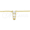 Collares con Dije 04.336.0058.2.16 Plata Rodinada, con Blanca Zirconia Cubica, Pulido, Tono Dorado (02 MM Thickness, 16 Inches Length)