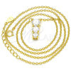 Collares con Dije 04.336.0058.2.16 Plata Rodinada, con Blanca Zirconia Cubica, Pulido, Tono Dorado (02 MM Thickness, 16 Inches Length)