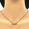 Collares con Dije 04.336.0062.1.16 Plata Rodinada, Diseño de Mama y Corazón, con Zirconia Cubica Blanca, Pulido, Tono Rosado (Grosor 02 MM, 16 Pulgadas de Largo)