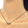 Collares con Dije 04.336.0062.1.16 Plata Rodinada, Diseño de Mama y Corazón, con Zirconia Cubica Blanca, Pulido, Tono Rosado (Grosor 02 MM, 16 Pulgadas de Largo)