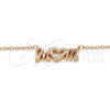 Collares con Dije 04.336.0062.1.16 Plata Rodinada, Diseño de Mama y Corazón, con Zirconia Cubica Blanca, Pulido, Tono Rosado (Grosor 02 MM, 16 Pulgadas de Largo)