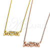 Collares con Dije 04.336.0062.1.16 Plata Rodinada, Diseño de Mama y Corazón, con Zirconia Cubica Blanca, Pulido, Tono Rosado (Grosor 02 MM, 16 Pulgadas de Largo)