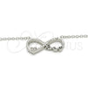 Collares con Dije 04.336.0077.16 Plata Rodinada, Diseño de Infinito y Corazón, con Zirconia Cubica Blanca, Pulido, Rodinado (Grosor 02 MM, 16 Pulgadas de Largo)
