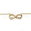 Collares con Dije 04.336.0077.1.16 Plata Rodinada, Diseño de Infinito y Corazón, con Zirconia Cubica Blanca, Pulido, Tono Rosado (Grosor 02 MM, 16 Pulgadas de Largo)