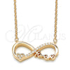 Collares con Dije 04.336.0077.1.16 Plata Rodinada, Diseño de Infinito y Corazón, con Zirconia Cubica Blanca, Pulido, Tono Rosado (Grosor 02 MM, 16 Pulgadas de Largo)