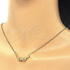 Collares con Dije 04.336.0078.2.16 Plata Rodinada, Diseño de Infinito, con Zirconia Cubica Blanca, Pulido, Tono Dorado (Grosor 01 MM, 16 Pulgadas de Largo)