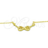 Collares con Dije 04.336.0078.2.16 Plata Rodinada, Diseño de Infinito, con Zirconia Cubica Blanca, Pulido, Tono Dorado (Grosor 01 MM, 16 Pulgadas de Largo)