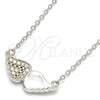 Collares con Dije 04.336.0080.16 Plata Rodinada, con Zirconia Cubica Blanca, Pulido, Rodinado (Grosor 02 MM, 16 Pulgadas de Largo)