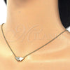 Collares con Dije 04.336.0080.2.16 Plata Rodinada, con Zirconia Cubica Blanca, Pulido, Tono Dorado (Grosor 02 MM, 16 Pulgadas de Largo)