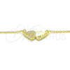 Collares con Dije 04.336.0080.2.16 Plata Rodinada, con Zirconia Cubica Blanca, Pulido, Tono Dorado (Grosor 02 MM, 16 Pulgadas de Largo)