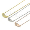 Collares con Dije 04.336.0080.2.16 Plata Rodinada, con Zirconia Cubica Blanca, Pulido, Tono Dorado (Grosor 02 MM, 16 Pulgadas de Largo)