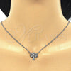 Collares con Dije 04.336.0083.16 Plata Rodinada, Diseño de Ãrbol, con Zirconia Cubica Blanca, Pulido, Rodinado (Grosor 01 MM, 16 Pulgadas de Largo)